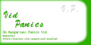 vid panics business card